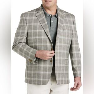 Michael Kors Beige Gray Plaid Sport Coat